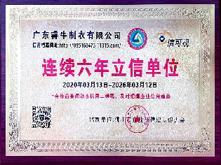 連續(xù)六年立信單位證書